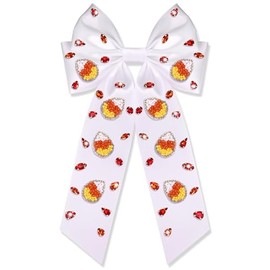 Halloween Hair Bows for Women Halloween Accessories Spooky Ghost Pumpkin Candy Corn Boo Hair Bow Clips Jeweled Large Hair Ribbons Barrettes Spooky Holiday Outfits Party Favors Gifts (Pattern M)