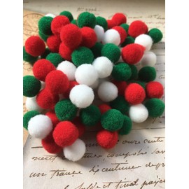 NaturalMelody Natural Melody 100 Pcs Christmas Color Bonbon Mixed Color Bonten Craft Mascot Pom