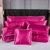 Bedorm Luxury Silky Comforter Full Hot Pink Satin Bedding Comforter