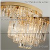 Gopmmy Modern French Gold Crystal Chandelier Ceiling Light,16" Semi Flush