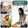 Tczecoo Pack of 4 Flower Aprons with Pocket, Kitchen Aprons