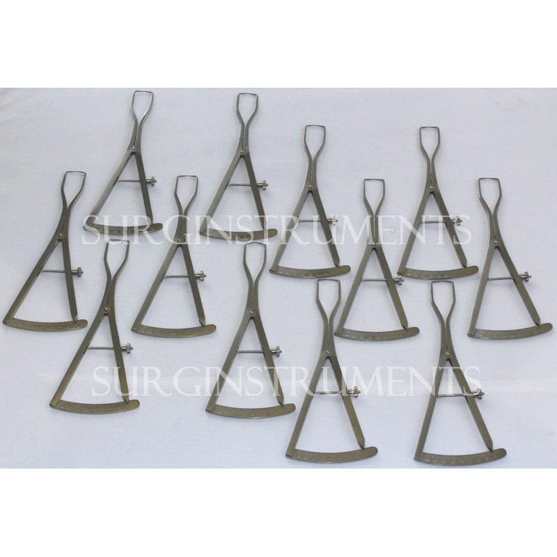 12 Piece Set of Castroviejo Ridge Maping Caliper 6" Implant
