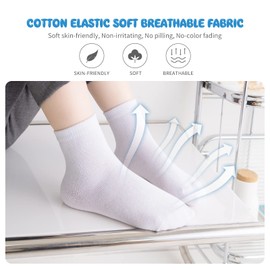 Aroveea Calcetines de bebé para niños y niñas, lindos calcetines de algodón de corte bajo para bebé, Blanco, 5-7 Años