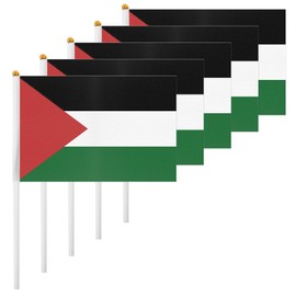 ASUNO Pack of 20 Palestinian Territories Mini Hand Hold Flag 14 x 21 cm Mini Stick Flag Polyester for Football Club Party Decorations International Festivals Indoor and Outdoor