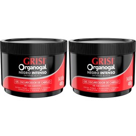 Organogal Grisi, Gel Extra Firme Negro Intenso, 400 gramos (Paquete de 2)