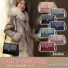 LASTOS Women's Shoulder Bag, Crossbody Design, Small, Mini Bag, Lightweight, PU Leather, Bag, Women's, navy