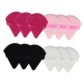 FRCOLOR Professional Makeup Face Sponges 12 Pieces Beauty Triangle Sponges for Loose Powder Wet Dry Dual-use for Foundation Concealer Application