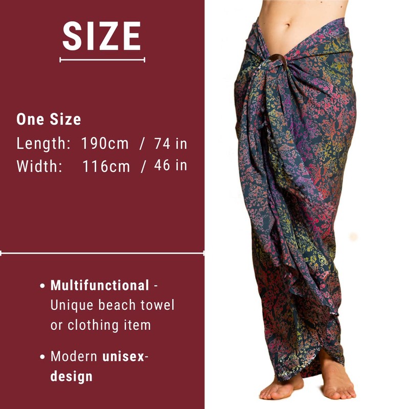 PANASIAM Sarong Orange Shades Scarf Beach Towel Wrap Dress Soft