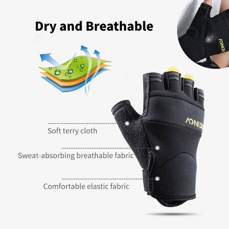 OuniTze (M54) Training Gloves, Fingerless, Fingerless, Men's, Women's, Unisex, Mesh,
