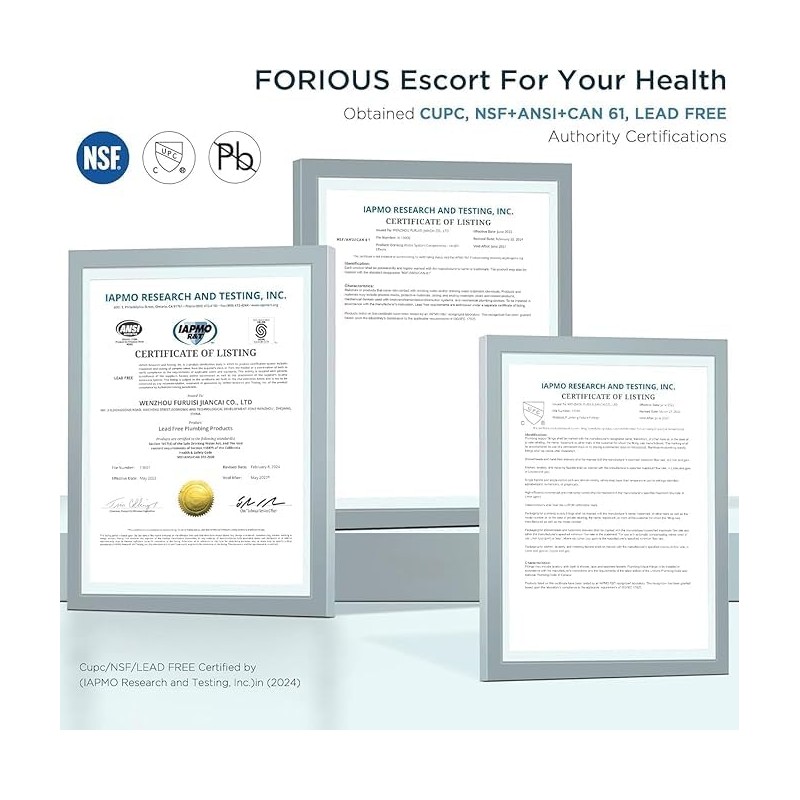 FORIOUS Bathroom Faucets 3 Hole,Matte Black 8 Inch Widespread Bathroom