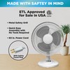 EZ-CHILL 12” 3-Speed Oscillating Table Fan with Adjustable Tilt, Convenient