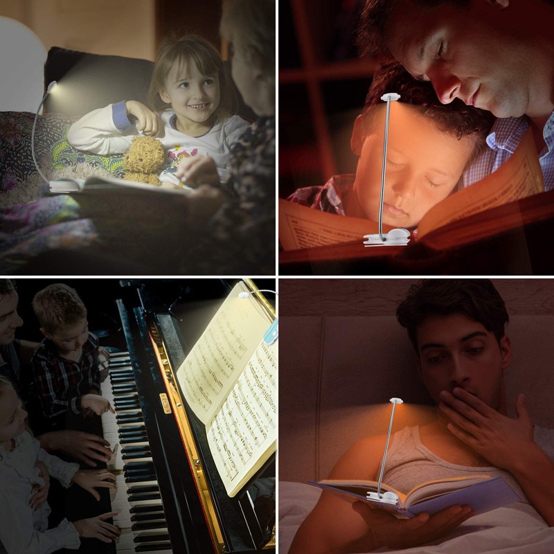 BIGMONAT Rechargeable Reading Light for Kids,Small Amber Book Light,Multi Colors
