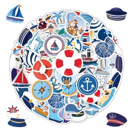 RELKLYU 204 Stickers with Marine Themes, Captain Stickers, Cruise Ship Stickers, Waterproof Stickers, Can Decorate Scrapbooks, Diaries, Computers