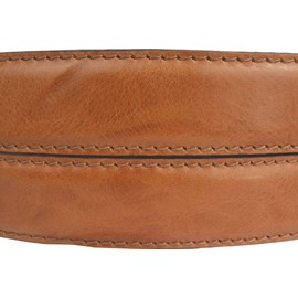 BELTINGER Interchangeable belt made of full-grain cowhide leather with stitching 4 cm without buckle, press stud belt for men and women, 40 mm, jeans belt, brown, 105 cm (Gesamtlänge 120 cm)