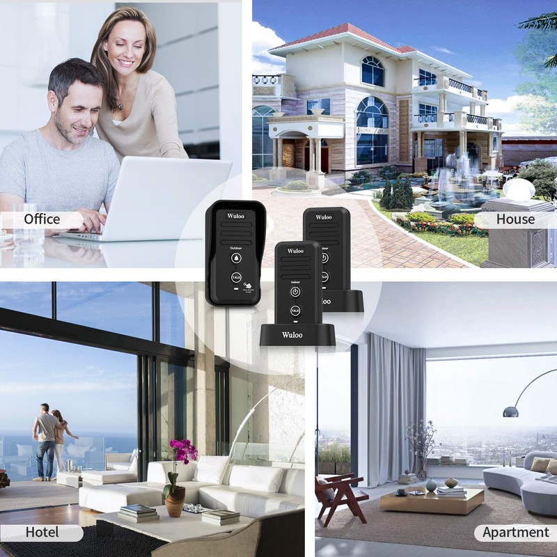 Wuloo Wireless Intercom Doorbells for Home Classroom, Intercomunicador Waterproof Electronic