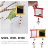 Yardwe Bird Cage Toys 2Pcs Hanging Mirror Toys with Bells