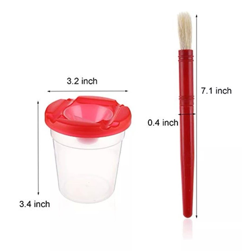 10 Piezas Tazas De Pintura Con Pinceles Pinceles Para Niños