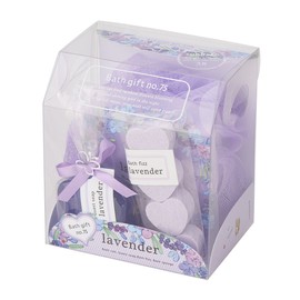 Sun Herb Bath Gift No.75 Lavender (Petite Plastic Bath Set with Bath Items and Sponge, Soft and Refreshing Lavender Scent)