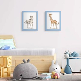 upsimples 8x10 Picture Frame, Display Pictures 5x7 with Mat or 8x10 Without Mat, Wall Hanging Photo Frame, Blue, 1 Pack