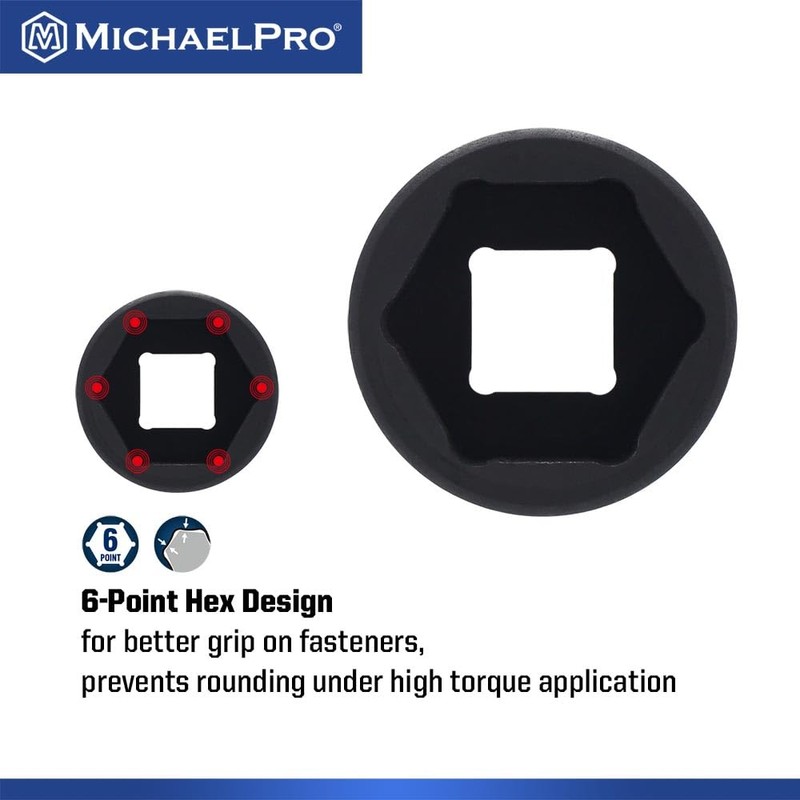 MichaelPro 1/2 Inch Low Profile Impact Socket Set, 14-Piece Low