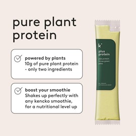 kencko ADD-ON Plus Protein Powder Smoothie Booster - ADD to Smoothies - 10g of Vegan Protein Powder Each - 12 Single Serve Pea Protein Packets - Organic Plant Protein