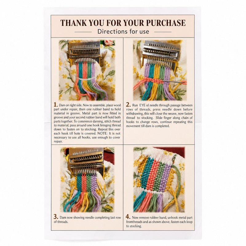 14 / 28-Hook Mini Darning Loom Kit for Clothing Repair