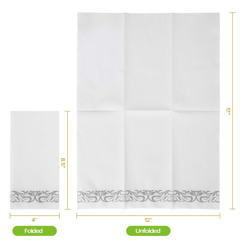 FOCUSLINE 200 Linen Feel Disposable Bathroom Napkins, Soft and Absorbent