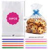 AGOBUHE Cellophane Treat Bags 8x12 Inch 50 Pack Clear Goodie