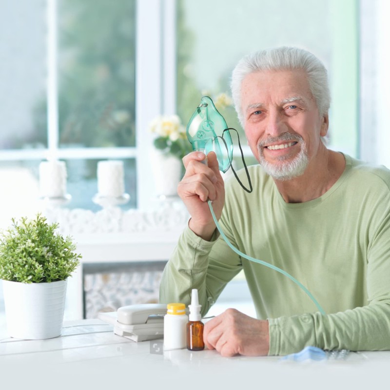 ANSNF 5 Pack Oxygen Face Mask Adult with 6.6' Tube