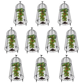 10 Packs Garden Cloches for Plants, Plant Protectors from Animals, Chicken Wire Cloche, Plant Cloche and Cage, Protection for Your Plants and Seedlings, 13" D x 20" H - Black