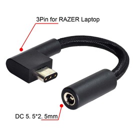 ChenYang CY - Cable de entrada jack CC de 5,52,5 mm a 3 pines compatible con Razer Laptop Blade Pro 17 y Razer Blade 15 modelo compatible con adaptador de carga de 230 W/160 W