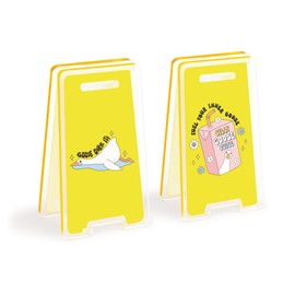 2PCS Funny Office Desk Decor, Acrylic Sign Silly Goose Sticky Note Holder Gifts for Women Men Bosses Day Manager Supervisor Leader, Teacher, Boss Lady, Employees, White Elephant Gifts