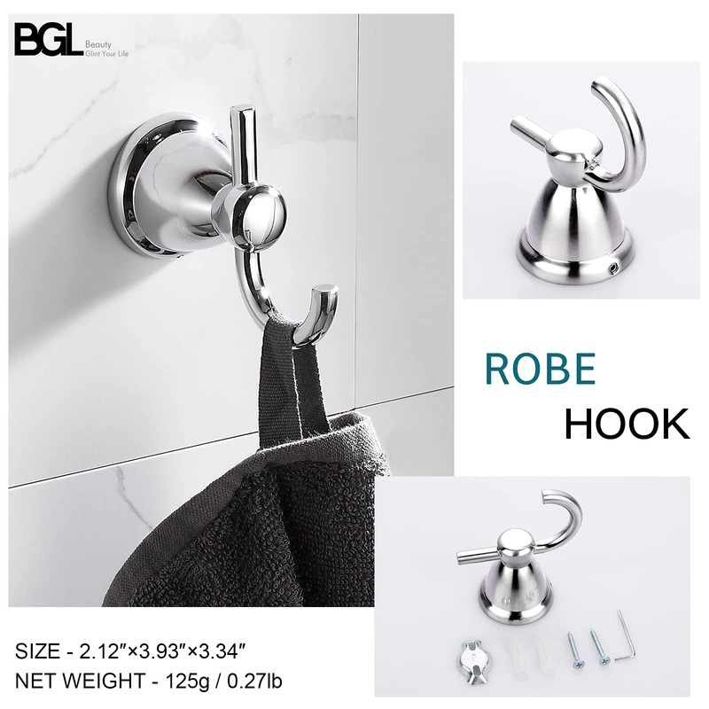 BGL 4-Piece Bathroom Accessory Set Chrome Bathroom Hardware Set 24