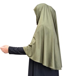 XL one piece al Amira instant ready made Hijab with chin cover (Khaki)