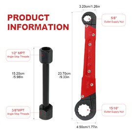 JFJJ Plumbing Tools,Angle Stop-On Wrench kit,High-Precision Angle-on Wrench for Efficient Valve and Pipe Installations plumbers Removal Tool for Plumbers for Bathroom&Kitchen