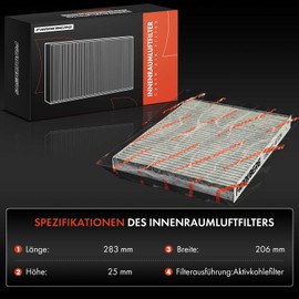 Frankberg Cabin Air Filter with Activated Carbon Filter Compatible with A3 8L1 TT 8N3 Octavi.a I 1U2 Bor.a 1J2 Golf IV 1J1 Golf IV Variant 1J5 Polo 6N1 Replace# 1123201001