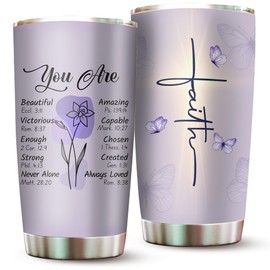 2IMT Regalos cristianos para mujeres, regalos religiosos para mujeres, regalos inspiradores, vaso de acero inoxidable, vaso de café de 20 onzas con tapa