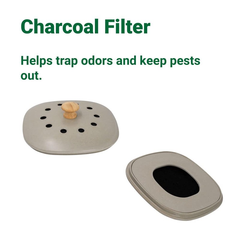 Reotemp Bamboo Fiber Kitchen Compost Bin (Grey)