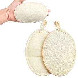 Natural Loofah Exfoliating Body Scrubber Loofah Bath Sponge, Luffa for Women and Men, Dishcloth Kitchen Cloth,100% Biodegradable Compostable, Dye Free (2 Pack) (S)