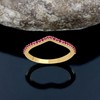 GOURIK 18K Yellow Gold Plated Created Emerald Ruby Sapphire &