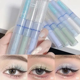 3 Sombras De Ojos Líquidas Con Doble Punta Brillantes Mates                                                                                           