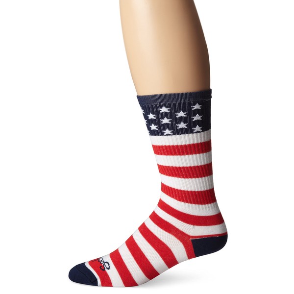 SockGuy, USA Flag, Crew Sock, Sporty and Stylish, 1 Inch - Small/Medium