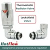 Hot Flow Chrome Marella 3 Modern Thermostatic Radiator Valve Corner