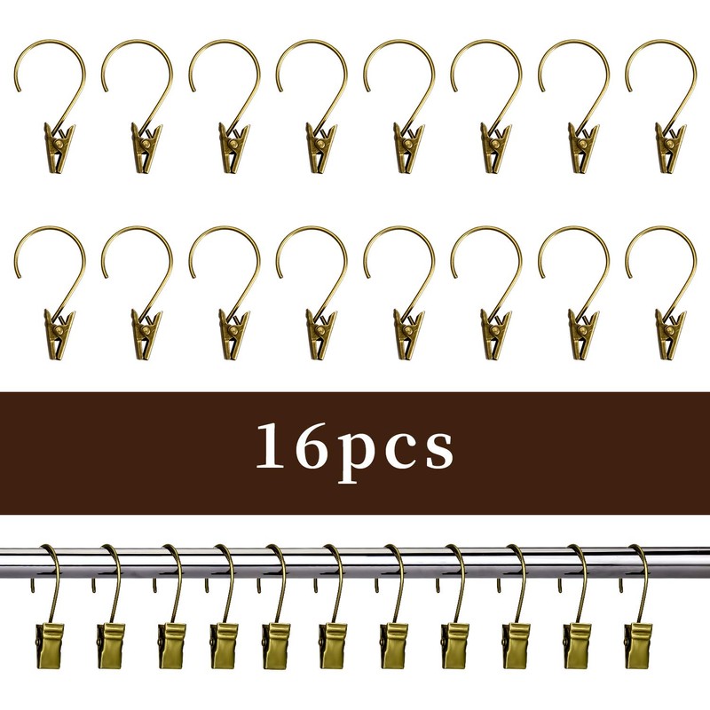 KaiYi Curtain Clips, Curtain Rod Clips, Set of 16, Clip