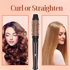Asani Thermal Brush - Heated Round Brush with Detachable Brush Head for Medium Curls, Loose Waves, and Volume - Travel-Friendly Dual Voltage (120-240V) - Straightening Brush for All Hair Types