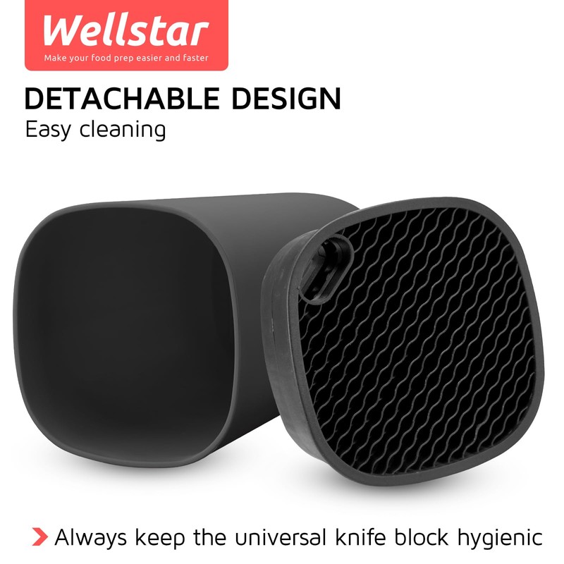 Universal Knife Block Holder for Kitchen, WELLSTAR Knife Stand without
