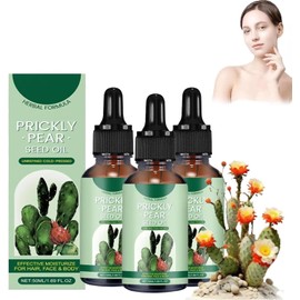 Aceite de Semilla de Higo Chumbo, Aceite de Masaje, Aceite de Higo Chumbo Orgánico para Rostro, piel, Cabello y uñas, piel Seca y Humectante Corporal, Reduce las Arrugas, 50 ml (3)