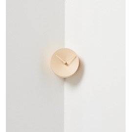 mosery Wall Clock in to The Corner-Attached Butter Color 3.4 inch high Silent Non Ticking Battery Operated Room Living Room Desk Office Clock Decoration (Butter)