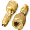 Otoolling 2 Pcs A2L R454B R32 Refrigerant Brass Adapter 1/4"