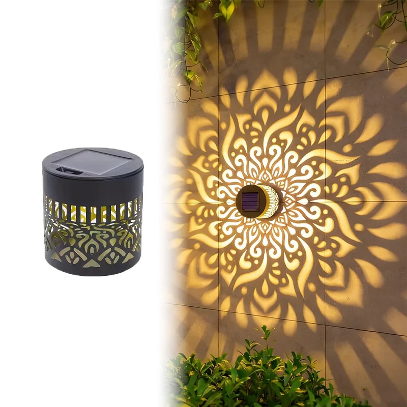 Solar Fence Light for Outdoor Walls – Datura Floral Metal
